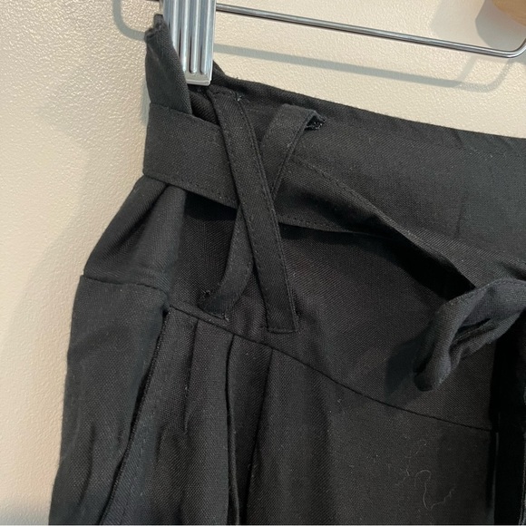 Aller Simplement Black Shirred Cropped Wide Leg Pants Sm/Med - Picture 11 of 12